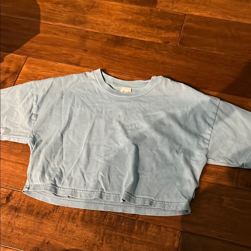 TNA Blue Cropped Shirt